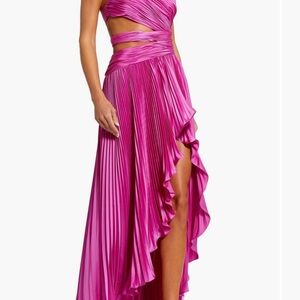 Mac Duggal Fuchsia Pleated Gown